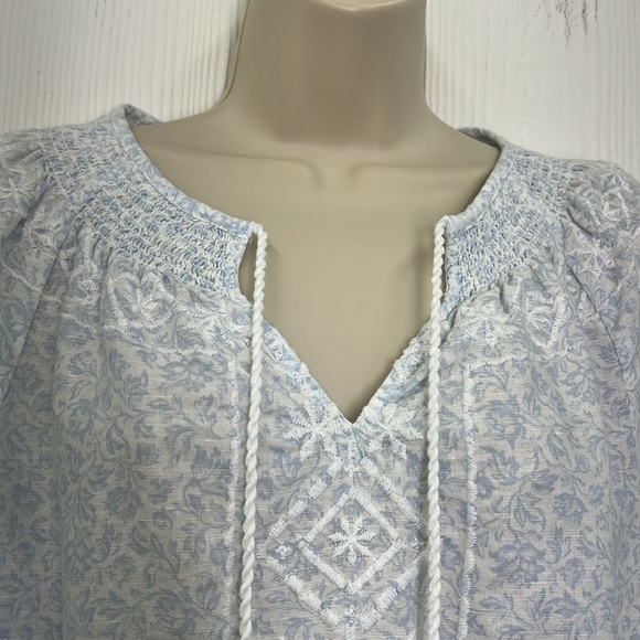 Joie - Floral Print Embroidered Tassled Boho Long Sleeve Blouse Size Small - Picture 6 of 11